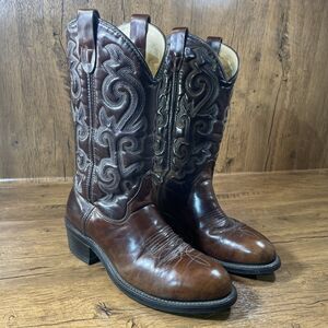 Justin 6034 Mens Western Cowboy Boots 8.5 EE Wide Work Outdoor Chestnut Brown